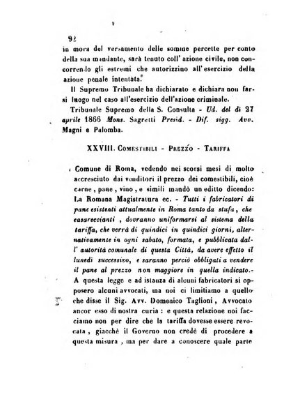 Giornale del Foro in cui si raccolgono le più importanti regiudicate dei supremi tribunali di Roma e dello Stato pontificio in materia civile