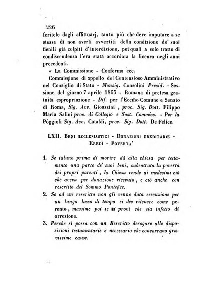 Giornale del Foro in cui si raccolgono le più importanti regiudicate dei supremi tribunali di Roma e dello Stato pontificio in materia civile