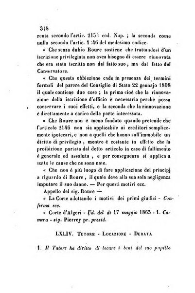 Giornale del Foro in cui si raccolgono le più importanti regiudicate dei supremi tribunali di Roma e dello Stato pontificio in materia civile