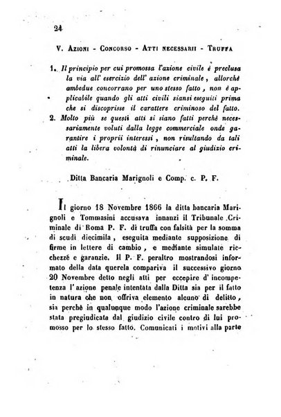 Giornale del Foro in cui si raccolgono le più importanti regiudicate dei supremi tribunali di Roma e dello Stato pontificio in materia civile