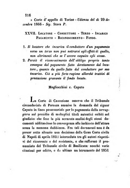 Giornale del Foro in cui si raccolgono le più importanti regiudicate dei supremi tribunali di Roma e dello Stato pontificio in materia civile