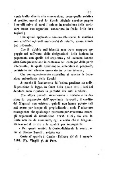 Giornale del Foro in cui si raccolgono le più importanti regiudicate dei supremi tribunali di Roma e dello Stato pontificio in materia civile