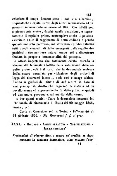 Giornale del Foro in cui si raccolgono le più importanti regiudicate dei supremi tribunali di Roma e dello Stato pontificio in materia civile