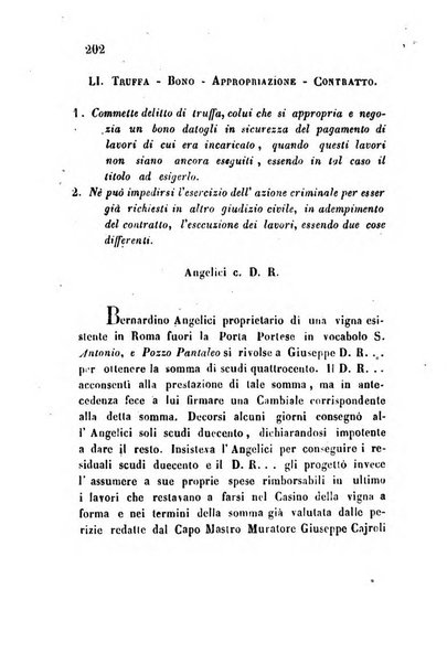 Giornale del Foro in cui si raccolgono le più importanti regiudicate dei supremi tribunali di Roma e dello Stato pontificio in materia civile