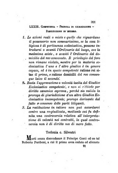 Giornale del Foro in cui si raccolgono le più importanti regiudicate dei supremi tribunali di Roma e dello Stato pontificio in materia civile