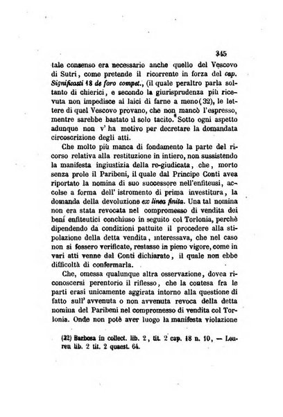 Giornale del Foro in cui si raccolgono le più importanti regiudicate dei supremi tribunali di Roma e dello Stato pontificio in materia civile