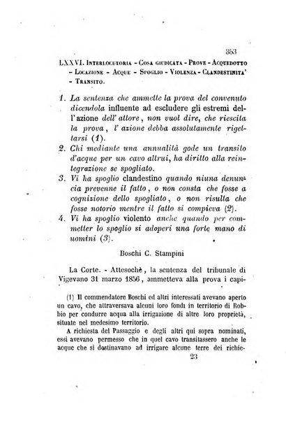 Giornale del Foro in cui si raccolgono le più importanti regiudicate dei supremi tribunali di Roma e dello Stato pontificio in materia civile