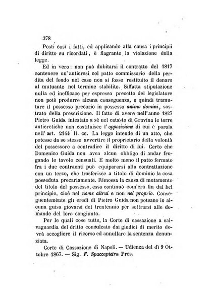 Giornale del Foro in cui si raccolgono le più importanti regiudicate dei supremi tribunali di Roma e dello Stato pontificio in materia civile