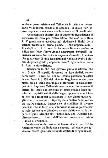 Giornale del Foro in cui si raccolgono le più importanti regiudicate dei supremi tribunali di Roma e dello Stato pontificio in materia civile