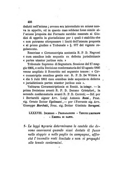 Giornale del Foro in cui si raccolgono le più importanti regiudicate dei supremi tribunali di Roma e dello Stato pontificio in materia civile