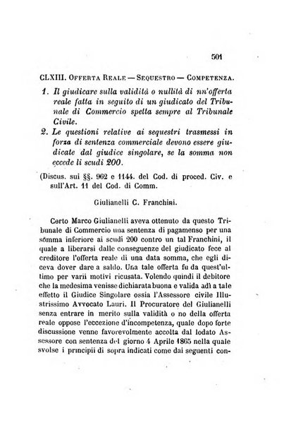 Giornale del Foro in cui si raccolgono le più importanti regiudicate dei supremi tribunali di Roma e dello Stato pontificio in materia civile