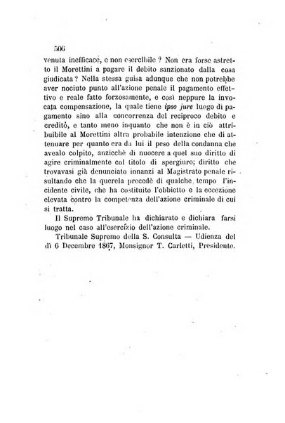 Giornale del Foro in cui si raccolgono le più importanti regiudicate dei supremi tribunali di Roma e dello Stato pontificio in materia civile