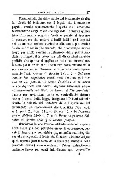 Giornale del Foro in cui si raccolgono le più importanti regiudicate dei supremi tribunali di Roma e dello Stato pontificio in materia civile