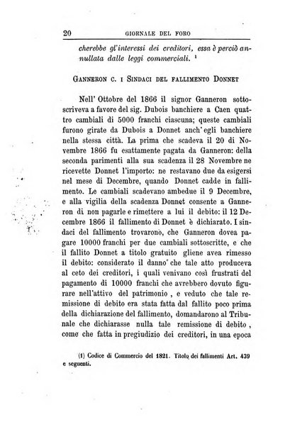 Giornale del Foro in cui si raccolgono le più importanti regiudicate dei supremi tribunali di Roma e dello Stato pontificio in materia civile