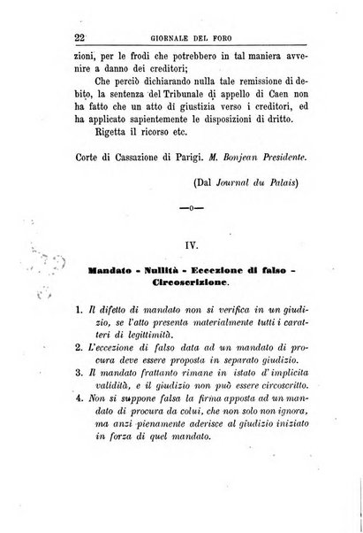 Giornale del Foro in cui si raccolgono le più importanti regiudicate dei supremi tribunali di Roma e dello Stato pontificio in materia civile