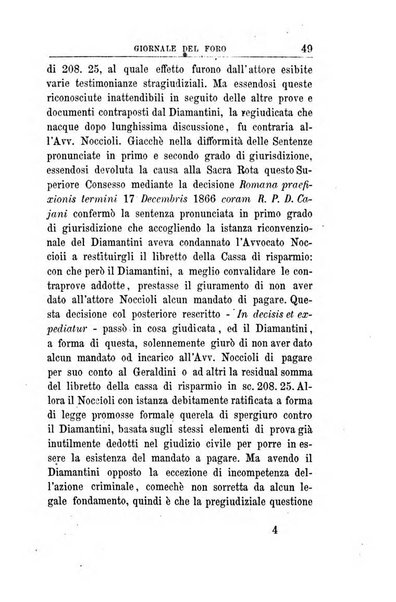 Giornale del Foro in cui si raccolgono le più importanti regiudicate dei supremi tribunali di Roma e dello Stato pontificio in materia civile