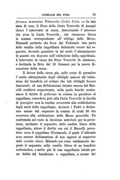 Giornale del Foro in cui si raccolgono le più importanti regiudicate dei supremi tribunali di Roma e dello Stato pontificio in materia civile