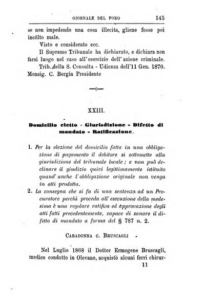 Giornale del Foro in cui si raccolgono le più importanti regiudicate dei supremi tribunali di Roma e dello Stato pontificio in materia civile