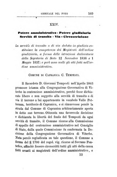 Giornale del Foro in cui si raccolgono le più importanti regiudicate dei supremi tribunali di Roma e dello Stato pontificio in materia civile