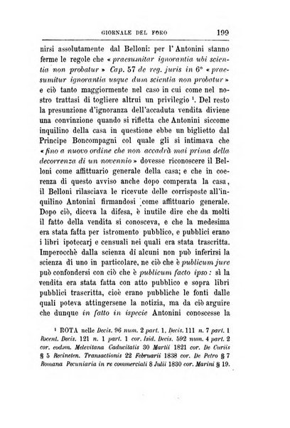 Giornale del Foro in cui si raccolgono le più importanti regiudicate dei supremi tribunali di Roma e dello Stato pontificio in materia civile