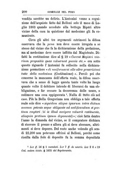 Giornale del Foro in cui si raccolgono le più importanti regiudicate dei supremi tribunali di Roma e dello Stato pontificio in materia civile