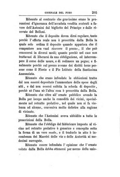 Giornale del Foro in cui si raccolgono le più importanti regiudicate dei supremi tribunali di Roma e dello Stato pontificio in materia civile