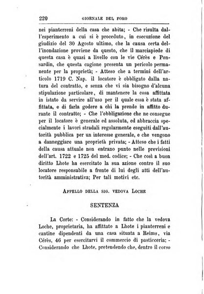 Giornale del Foro in cui si raccolgono le più importanti regiudicate dei supremi tribunali di Roma e dello Stato pontificio in materia civile