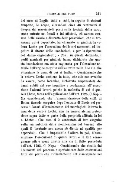 Giornale del Foro in cui si raccolgono le più importanti regiudicate dei supremi tribunali di Roma e dello Stato pontificio in materia civile