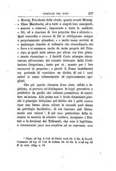 Giornale del Foro in cui si raccolgono le più importanti regiudicate dei supremi tribunali di Roma e dello Stato pontificio in materia civile