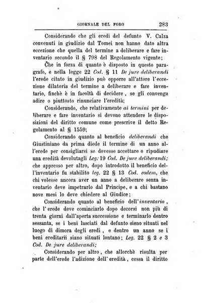 Giornale del Foro in cui si raccolgono le più importanti regiudicate dei supremi tribunali di Roma e dello Stato pontificio in materia civile