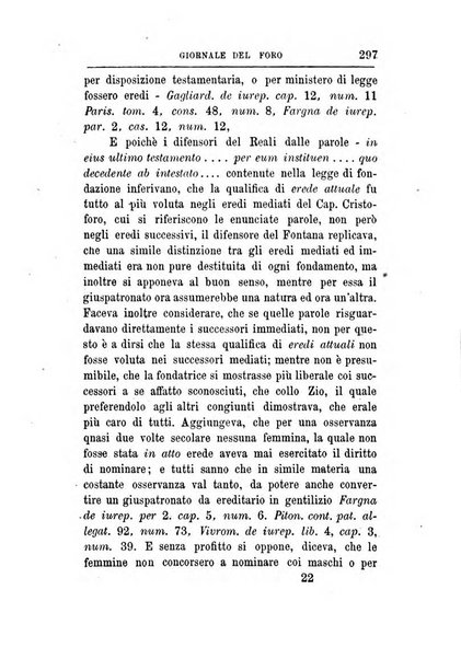 Giornale del Foro in cui si raccolgono le più importanti regiudicate dei supremi tribunali di Roma e dello Stato pontificio in materia civile