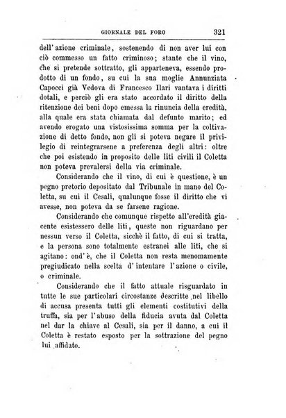 Giornale del Foro in cui si raccolgono le più importanti regiudicate dei supremi tribunali di Roma e dello Stato pontificio in materia civile