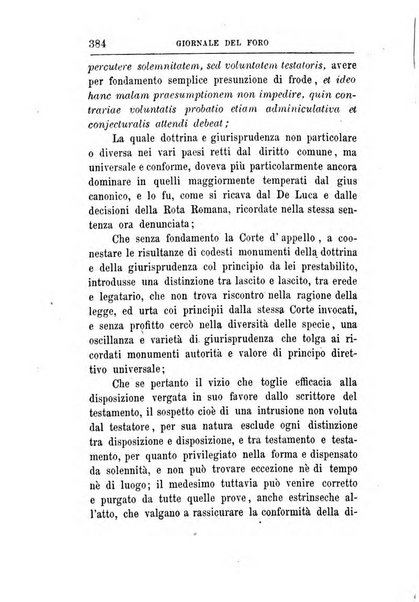 Giornale del Foro in cui si raccolgono le più importanti regiudicate dei supremi tribunali di Roma e dello Stato pontificio in materia civile