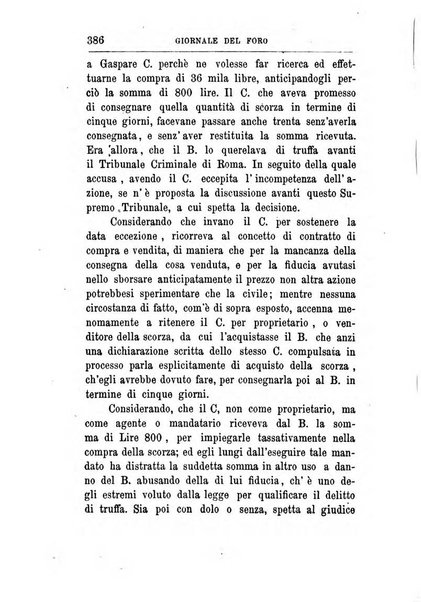 Giornale del Foro in cui si raccolgono le più importanti regiudicate dei supremi tribunali di Roma e dello Stato pontificio in materia civile