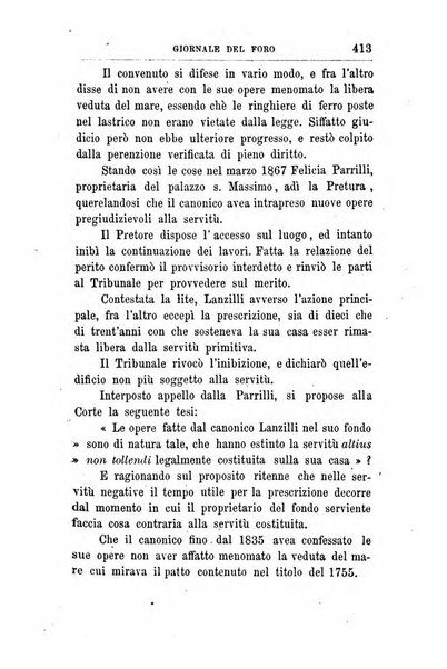 Giornale del Foro in cui si raccolgono le più importanti regiudicate dei supremi tribunali di Roma e dello Stato pontificio in materia civile