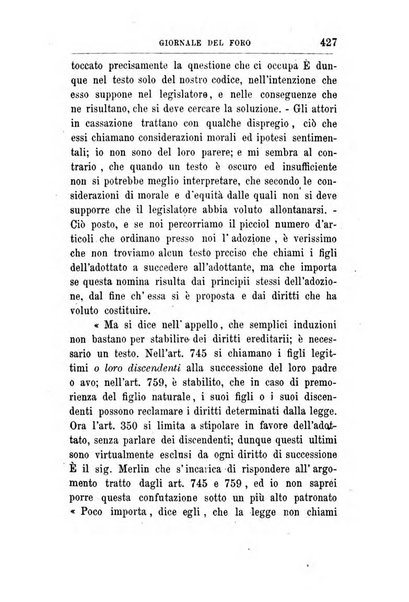 Giornale del Foro in cui si raccolgono le più importanti regiudicate dei supremi tribunali di Roma e dello Stato pontificio in materia civile