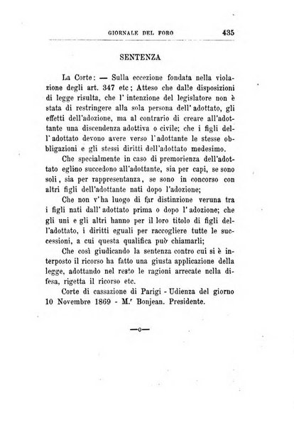 Giornale del Foro in cui si raccolgono le più importanti regiudicate dei supremi tribunali di Roma e dello Stato pontificio in materia civile