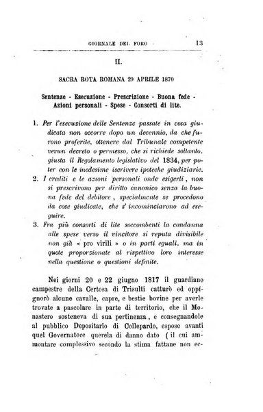 Giornale del Foro in cui si raccolgono le più importanti regiudicate dei supremi tribunali di Roma e dello Stato pontificio in materia civile