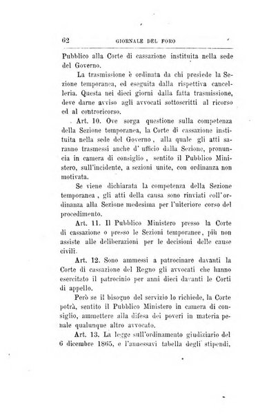 Giornale del Foro in cui si raccolgono le più importanti regiudicate dei supremi tribunali di Roma e dello Stato pontificio in materia civile