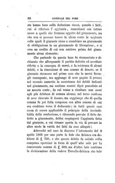 Giornale del Foro in cui si raccolgono le più importanti regiudicate dei supremi tribunali di Roma e dello Stato pontificio in materia civile