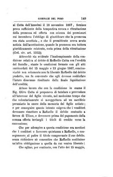 Giornale del Foro in cui si raccolgono le più importanti regiudicate dei supremi tribunali di Roma e dello Stato pontificio in materia civile