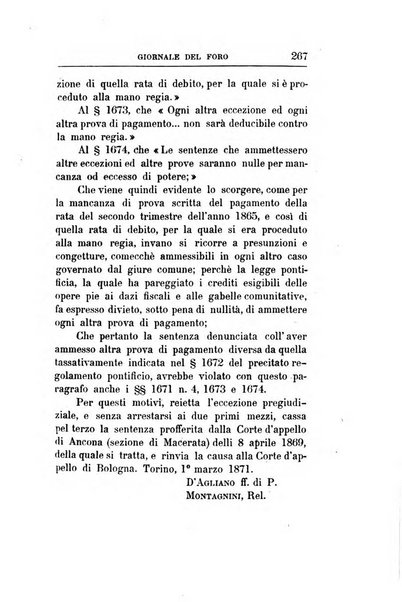 Giornale del Foro in cui si raccolgono le più importanti regiudicate dei supremi tribunali di Roma e dello Stato pontificio in materia civile