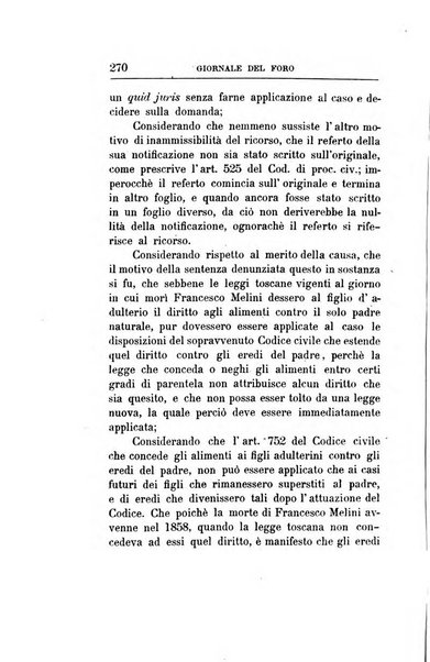 Giornale del Foro in cui si raccolgono le più importanti regiudicate dei supremi tribunali di Roma e dello Stato pontificio in materia civile