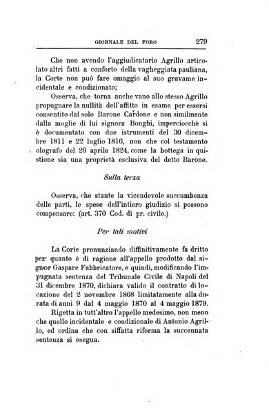 Giornale del Foro in cui si raccolgono le più importanti regiudicate dei supremi tribunali di Roma e dello Stato pontificio in materia civile