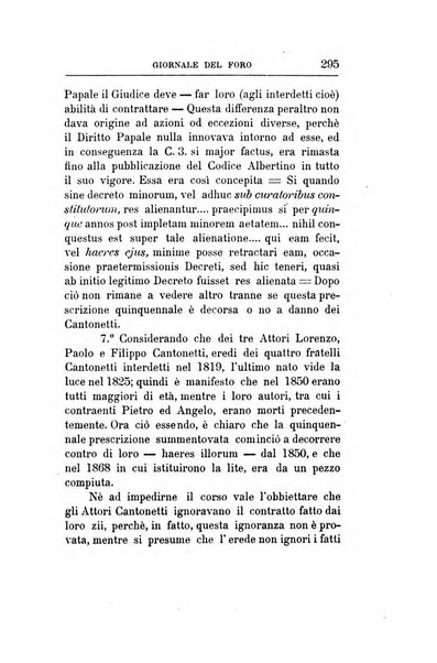 Giornale del Foro in cui si raccolgono le più importanti regiudicate dei supremi tribunali di Roma e dello Stato pontificio in materia civile