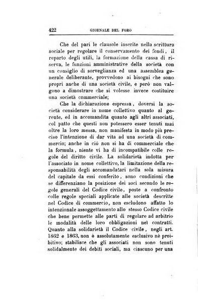 Giornale del Foro in cui si raccolgono le più importanti regiudicate dei supremi tribunali di Roma e dello Stato pontificio in materia civile