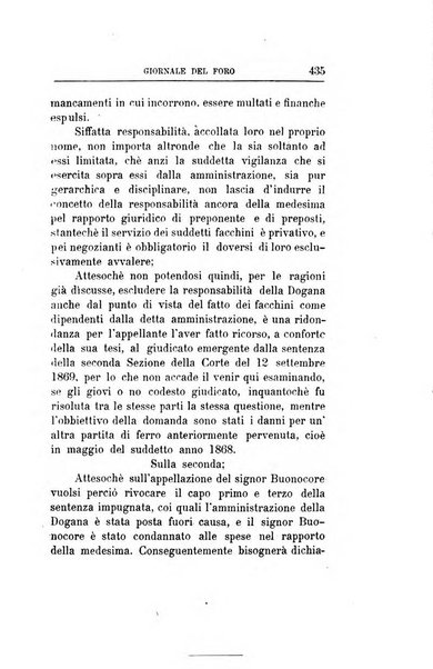 Giornale del Foro in cui si raccolgono le più importanti regiudicate dei supremi tribunali di Roma e dello Stato pontificio in materia civile