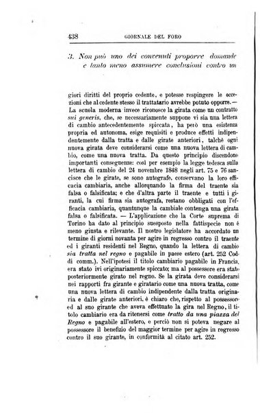 Giornale del Foro in cui si raccolgono le più importanti regiudicate dei supremi tribunali di Roma e dello Stato pontificio in materia civile