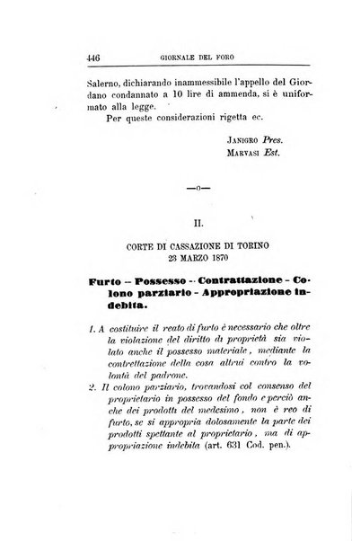 Giornale del Foro in cui si raccolgono le più importanti regiudicate dei supremi tribunali di Roma e dello Stato pontificio in materia civile