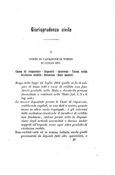 Giornale del Foro in cui si raccolgono le più importanti regiudicate dei supremi tribunali di Roma e dello Stato pontificio in materia civile